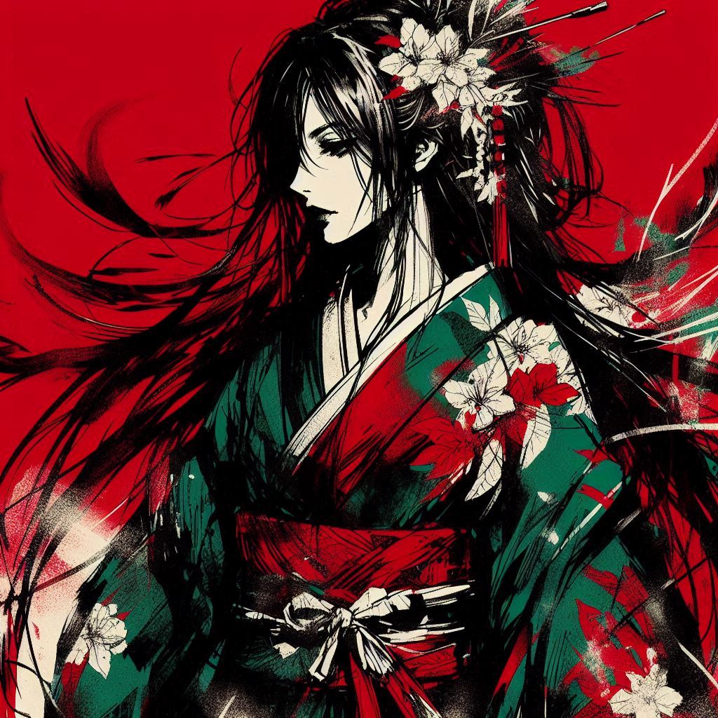 画像②:荒々しい墨筆タッチ