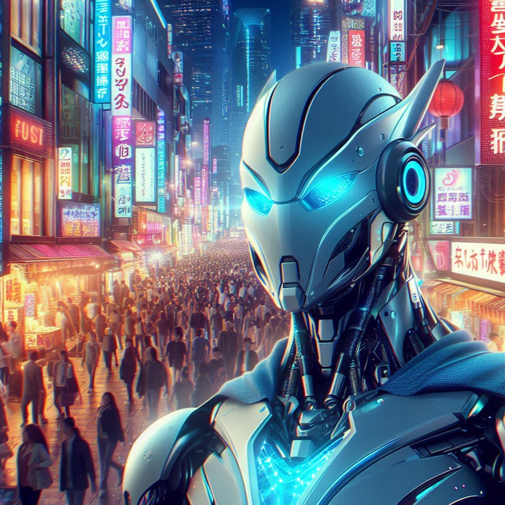 プロンプト:robot、anime style