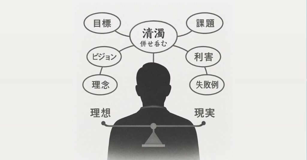 「理想」と「現実」のバランス術:清濁併せ呑むリーダーの思考法
