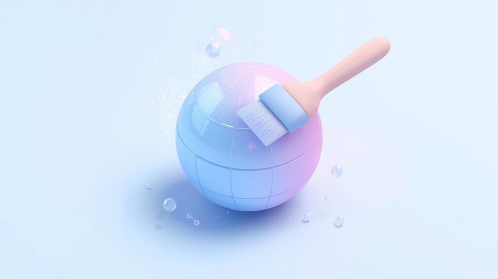 ブラウザのキャッシュデータを掃除してスッキリきれいにしているイメージイラスト
