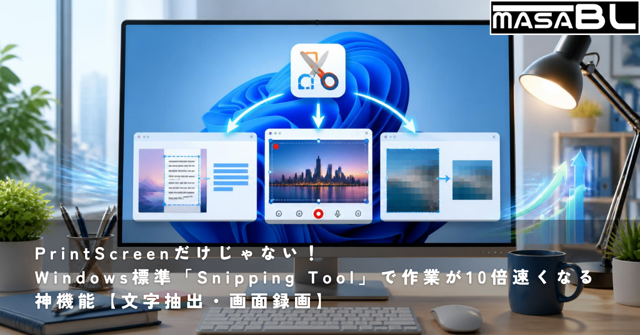 PrintScreenだけじゃない！Windows標準「Snipping Tool」で作業が10倍速くなる神機能5選【文字抽出・画面録画】